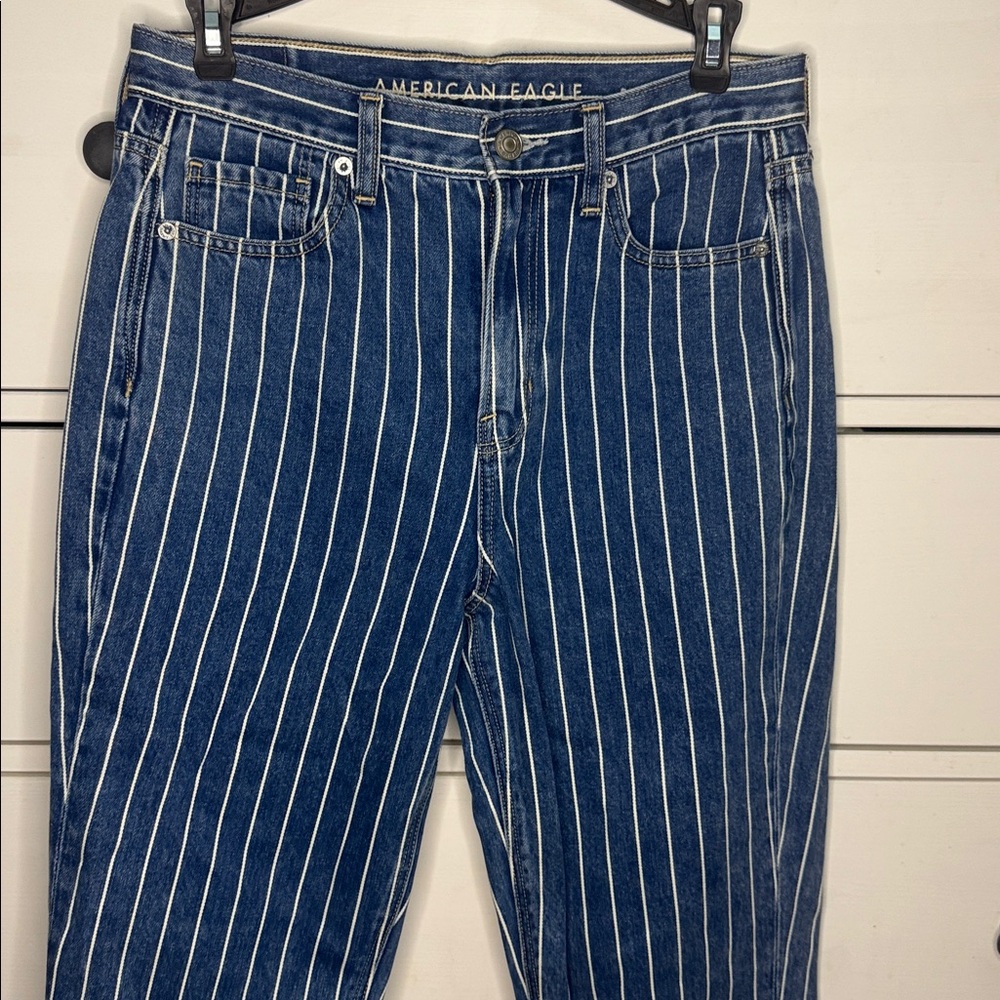 American Eagle Blue Striped X-long Jeans